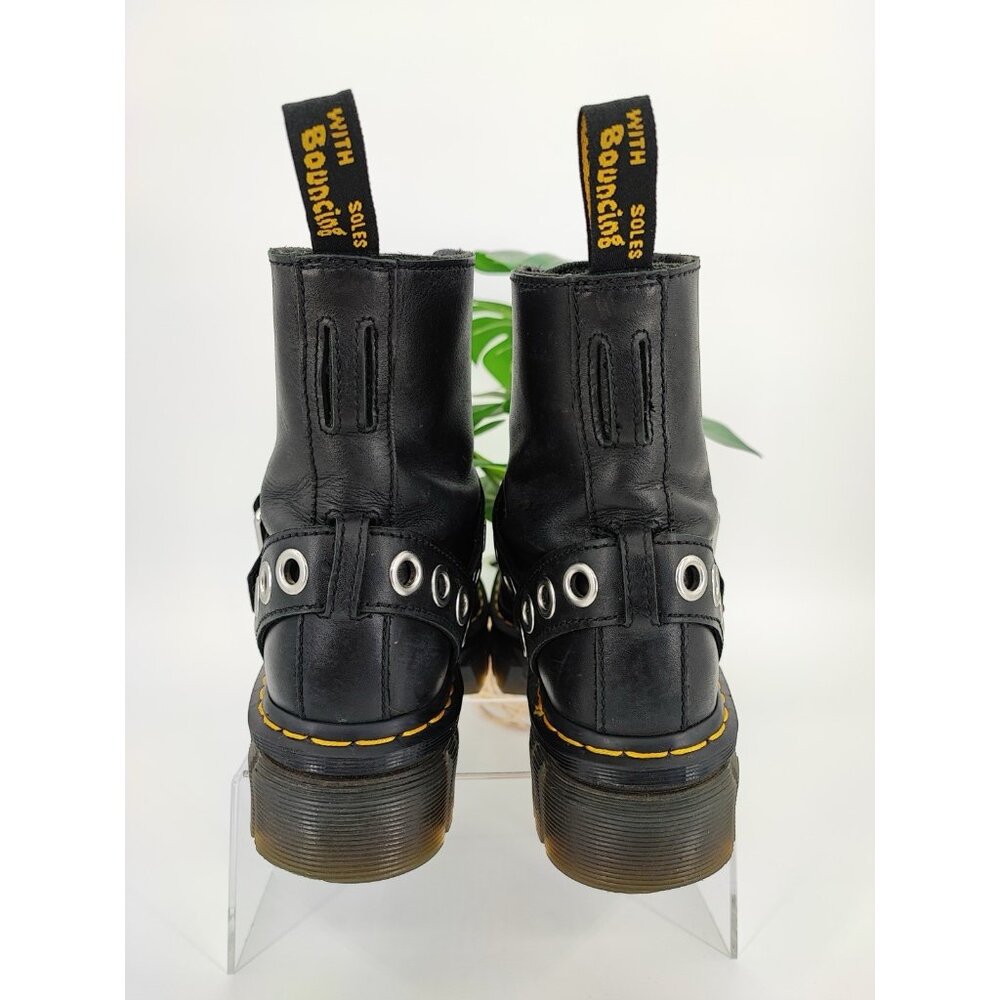 Dr. Martens Women’s Audrick Black Lace Up Leather Combat Boots Size 7 US - Picture 4 of 10